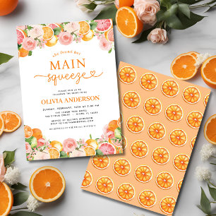 Invitación Moderno Naranja de ducha de bridas con hielo princ