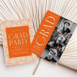 Invitación Moderno Naranja de Simplicidad 3 Foto de la fiesta