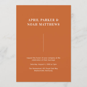 Invitación Moderno Naranja Mínimo Simple de Tipografía Quemad