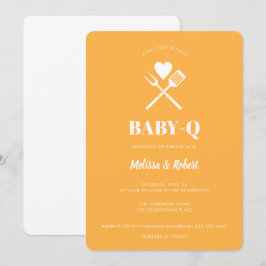 Invitación Moderno Naranja simple Pastel BBQ Baby Shower