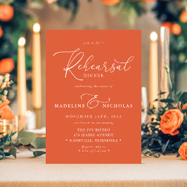 Invitación Moderno Naranja Verona Sunset Rehearsal Dinner