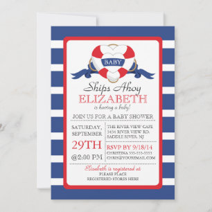 Invitación Moderno Nautical Heart Buoy NEUTRAL Baby Shower