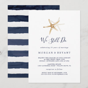 Invitación Moderno Náutico   Estrella de Mar We Still Do Reno