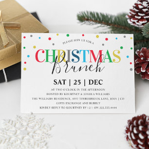 Invitación Moderno Navidades festivos coloridos Brunch