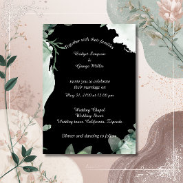 Invitación moderno negro elegante perwinkle Wedding Invitació