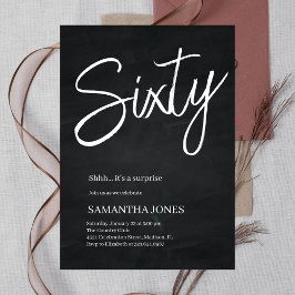 Invitación Moderno negro y blanco Sesenta y sesenta cumpleaño