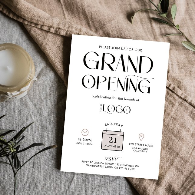 Invitación Moderno Neutral Colours Business Grand Opening Eve (Subido por el creador)