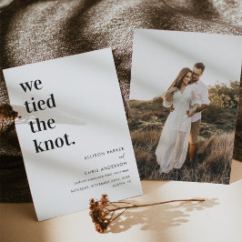 Invitación Moderno, Nos Amarramos Al Boda De Elopement Knot