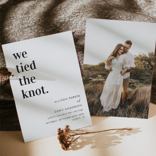 Invitación Moderno, Nos Amarramos Al Boda De Elopement Knot