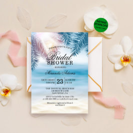 Invitación Moderno Océano Tropical Verano Playa Ducha de Novi