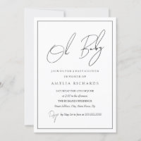 Moderno Oh Baby Black White Baby Shower