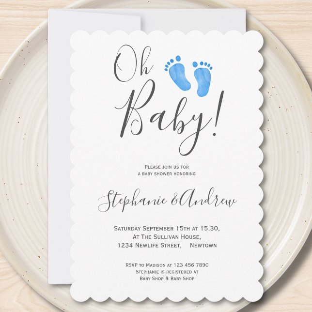 Invitación Moderno Oh Baby Boy Parejas Baby Shower (Subido por el creador)