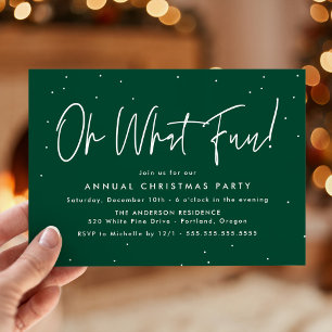 Invitación Moderno Oh Qué Divertido Guión Verde Fiesta de Vac