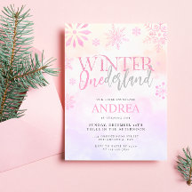Moderno ONEderland de invierno rosa para niña cump