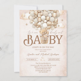 Invitación Moderno oso de peluche acuarela ducha de bebéInvit