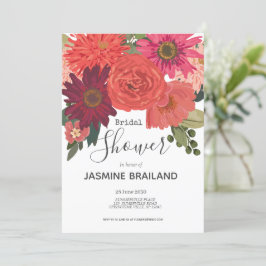 Invitación Moderno otoño floral Bouquet Bridal Shower