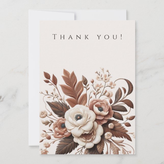 Invitación Moderno País Elegante Occidental- Floral (Reverso)