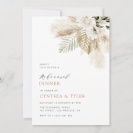 Invitación moderno pampas verde boho ensayo floral