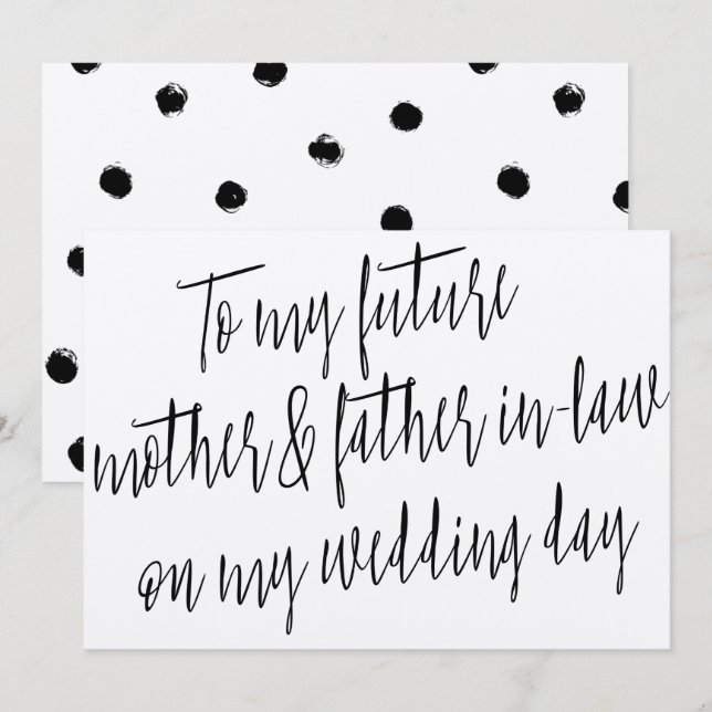 Invitación Moderno "Para mi futura madre y suegro" (Anverso / Reverso)