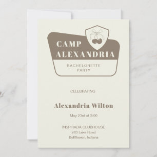 Invitación Moderno Park Camping Bachelorette Party