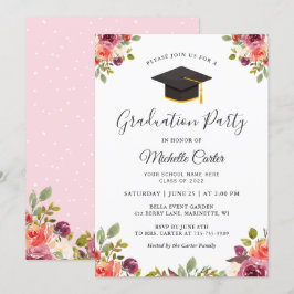 Invitación Moderno Partido de Graduación de Chicas Botánicos 