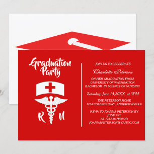 Invitación Moderno Partido de Graduación de Enfermeras Caduci