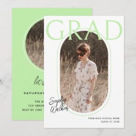 Invitación Moderno Partido de Graduación de Foto de Pastel Li