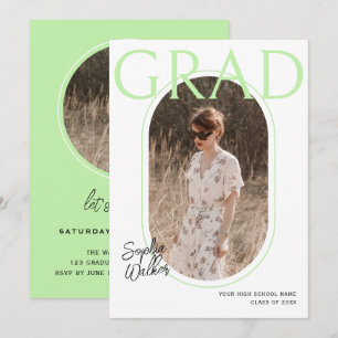 Invitación Moderno Partido de Graduación de Foto de Pastel Li