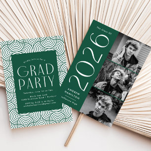Invitación Moderno Partido de Graduación de Fotografía Green