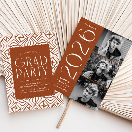 Invitación Moderno Partido de Graduación de Fotografía Rust 3