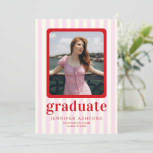Invitación Moderno Partido de Graduación de Fotos de Bandas R