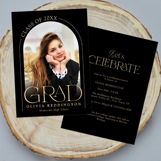 Invitación Moderno Partido de Graduación de Fotos del Arco de (Subido por el creador)