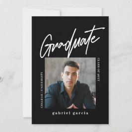 Invitación Moderno partido de graduación de fotos en blanco n