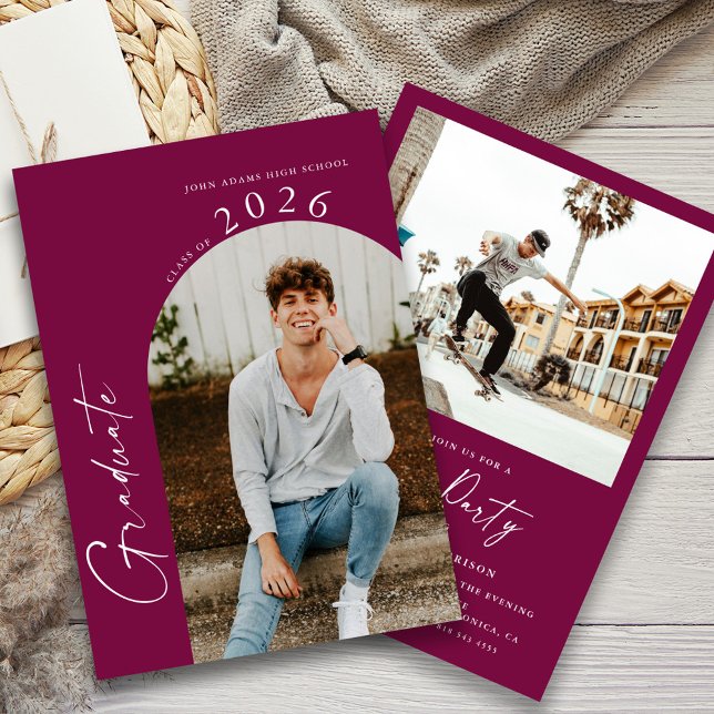 Invitación Moderno Partido de Graduación Mínima de Fotografía (Subido por el creador)