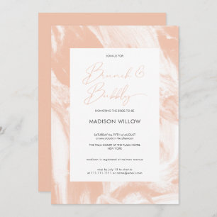 Invitación Moderno Peach Rosé Brunch Bubbly Bridal Shower