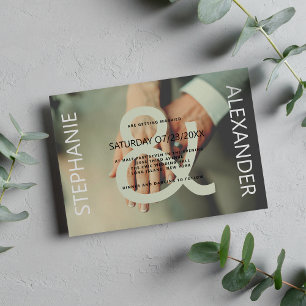 Invitación Moderno personalizado blanco y verde boda