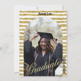 Invitación Moderno Personalizado del Arco Dorado detalla fies