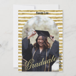 Invitación Moderno Personalizado del Arco Dorado detalla fies