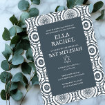Invitación Moderno Personalizado del Patrón Boho B'nai Bat Ba<br><div class="desc">¡Tarjeta perfecta para anunciar un bar mitzvah, bat mitzvah u otra celebración judía! ¡La mano hizo arte para ti! ¡TODO PERSONALIZABLE! Haga clic en "Personalizar" para editar el texto. Haga clic en "editar usando la herramienta de diseño" para ajustar las fuentes, colores y colocaciones y para borrar el diseño de...</div>