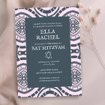 Invitación Moderno Personalizado del Patrón Boho B'nai Bat Ba<br><div class="desc">¡Tarjeta perfecta para anunciar un bar mitzvah, bat mitzvah u otra celebración judía! ¡La mano hizo arte para ti! ¡TODO PERSONALIZABLE! Haga clic en "Personalizar" para editar el texto. Haga clic en "editar usando la herramienta de diseño" para ajustar las fuentes, colores y colocaciones y para borrar el diseño de...</div>