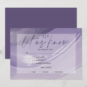 Invitación Moderno Plum Meal Choice RSVP Watercolor Strokes