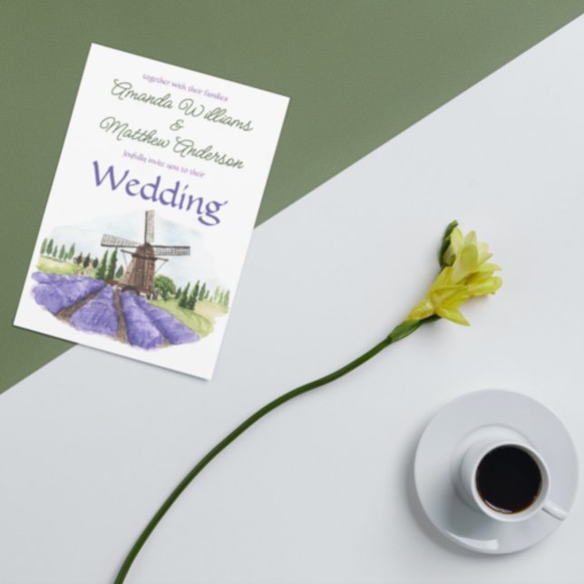 Invitación Moderno Provenza Lavender Fields Boda Floral (Subido por el creador)