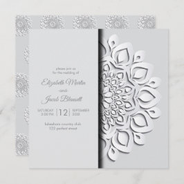 Invitación Moderno recorte de papel blanco Mandala Peekaboo B
