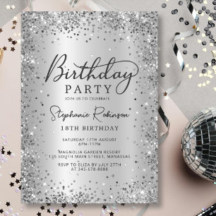 Invitación Moderno Relieve metalizado metálico Purpurina plat
