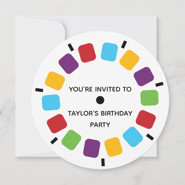 Invitación Moderno retro del carrete colorido de Viewmaster (Anverso)