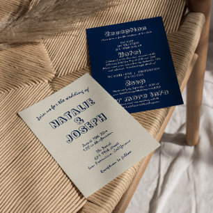 Invitación Moderno Retro Escrito A Mano En Un Boda