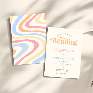 Invitación Moderno Retro Minimalista Pastel Boda de verano