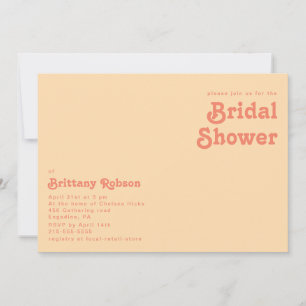 Invitación Moderno retro Naranja Crema horizontal Bridal Show