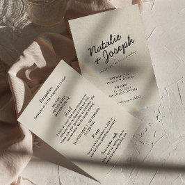 Invitación Moderno Retro Negro Whimsical Todo En Un Boda