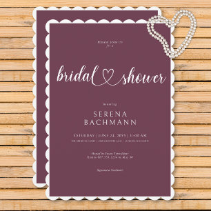 Invitación Moderno Romántico Minimal Burgundy Bridal Shower